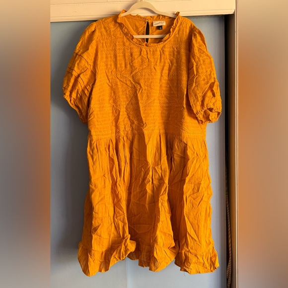 Universal Thread Dresses & Skirts - Universal Thread Mustard Yellow Eyelet Dress - Size 3X